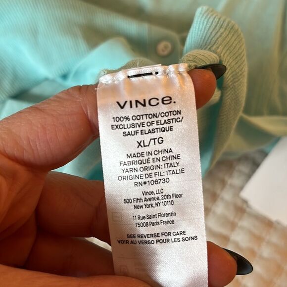 Vince Shirt‎ Womens XL Blue Collared Slim Fit Button Front Cotton Top - Picture 9 of 9